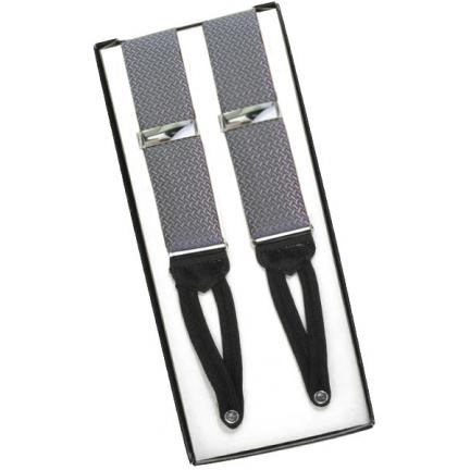 Silver Gray Silk Suspenders